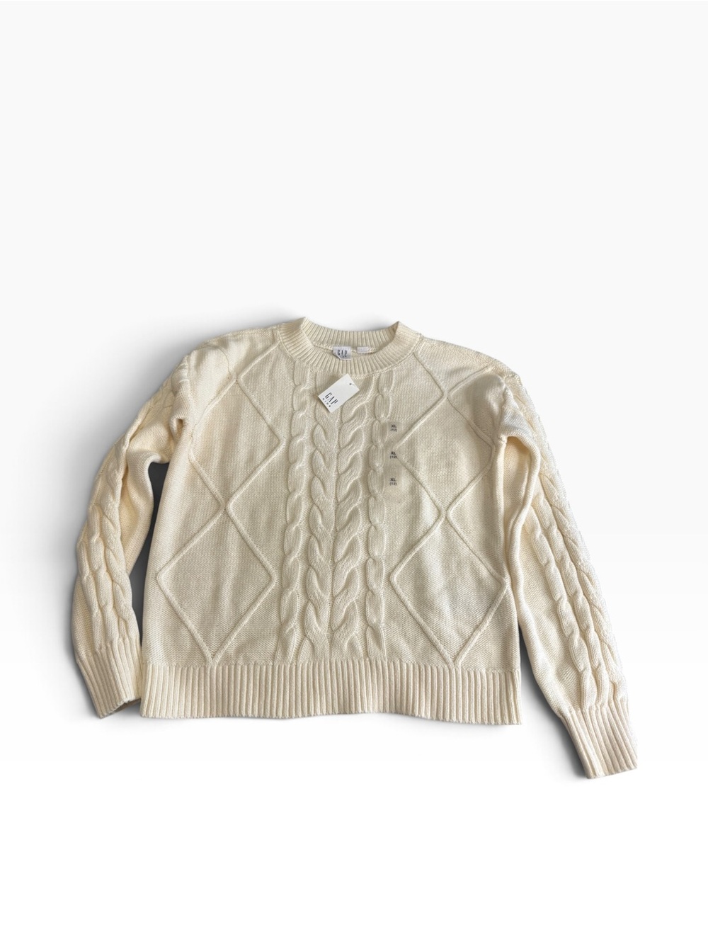 Gap Kids Girls Cream Cable Knit Sweater XL 12 NWT